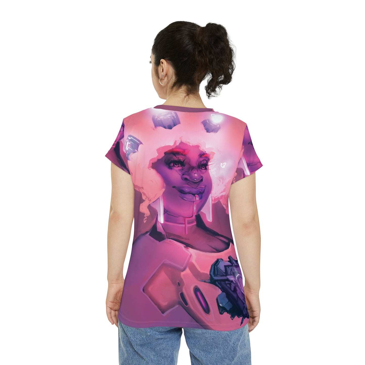 LoveTech(3).exe Women's Short Sleeve Shirt (AOP)