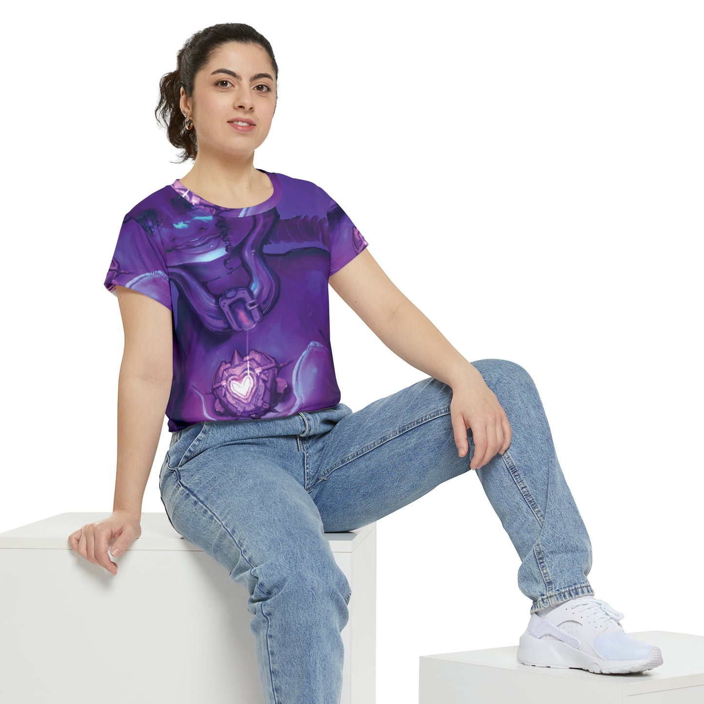 LoveTech(2).exe Women's Short Sleeve Shirt (AOP)