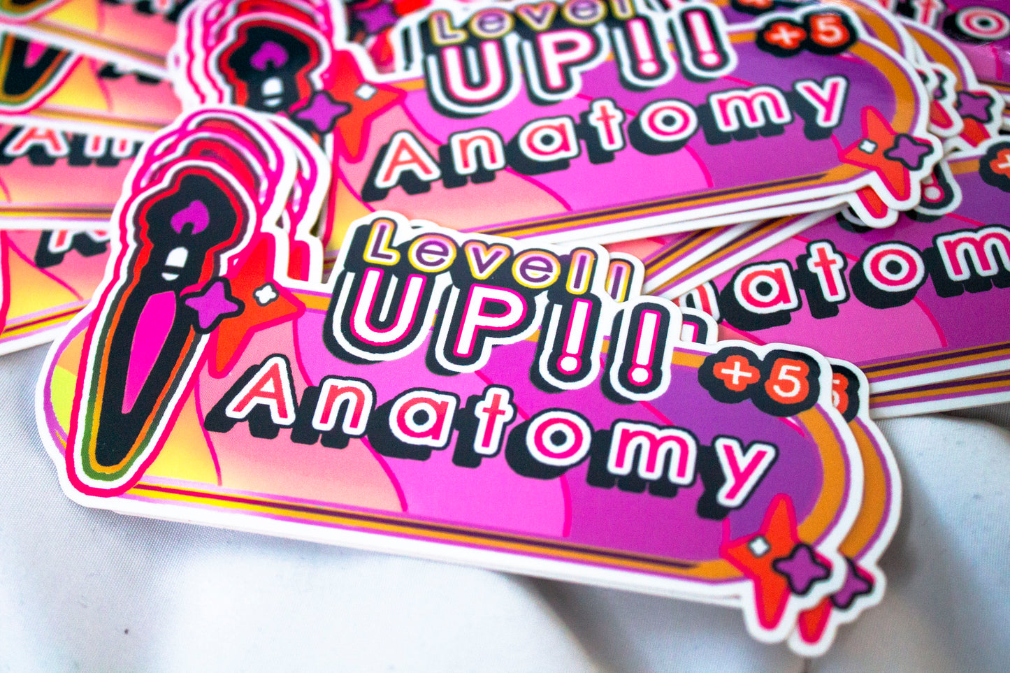 LEVEL UP - Anatomy 5" Sticker