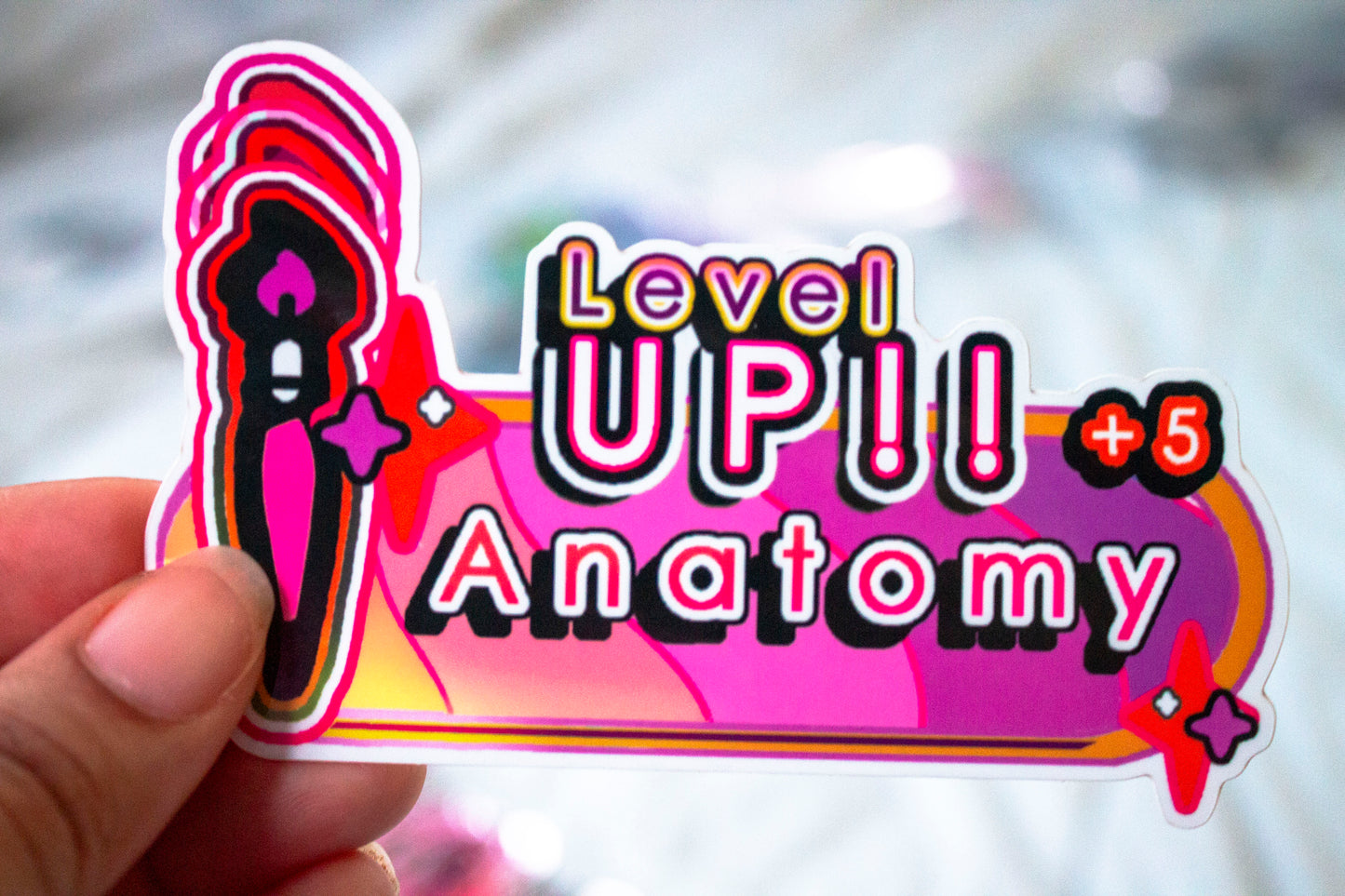 LEVEL UP - Anatomy 5" Sticker