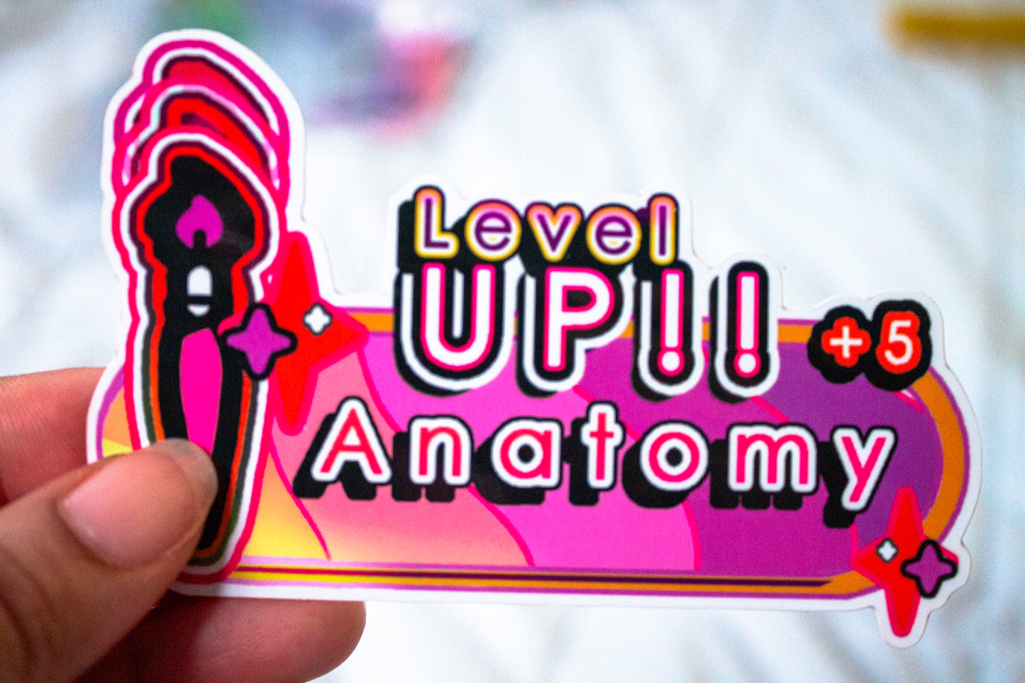 LEVEL UP - Anatomy 5" Sticker