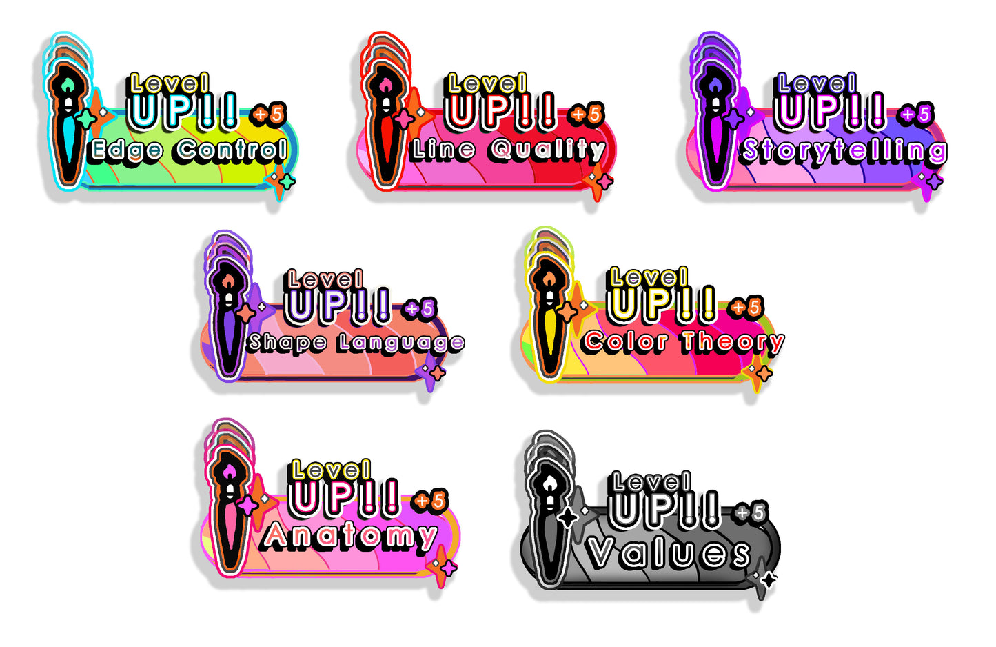 LEVEL UP Entire Sticker Set